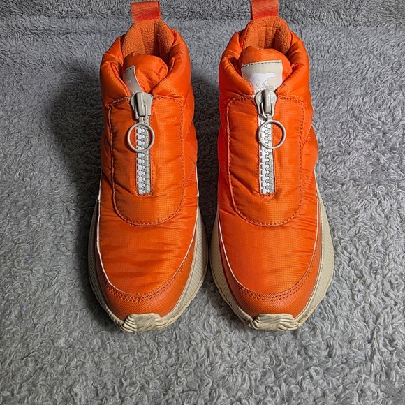 SOREL OUT N ABOUT III PUFFY ZIP WP Women's Waterproof Boot Orange Sz 7 EU 38 - Picture 2 of 6
